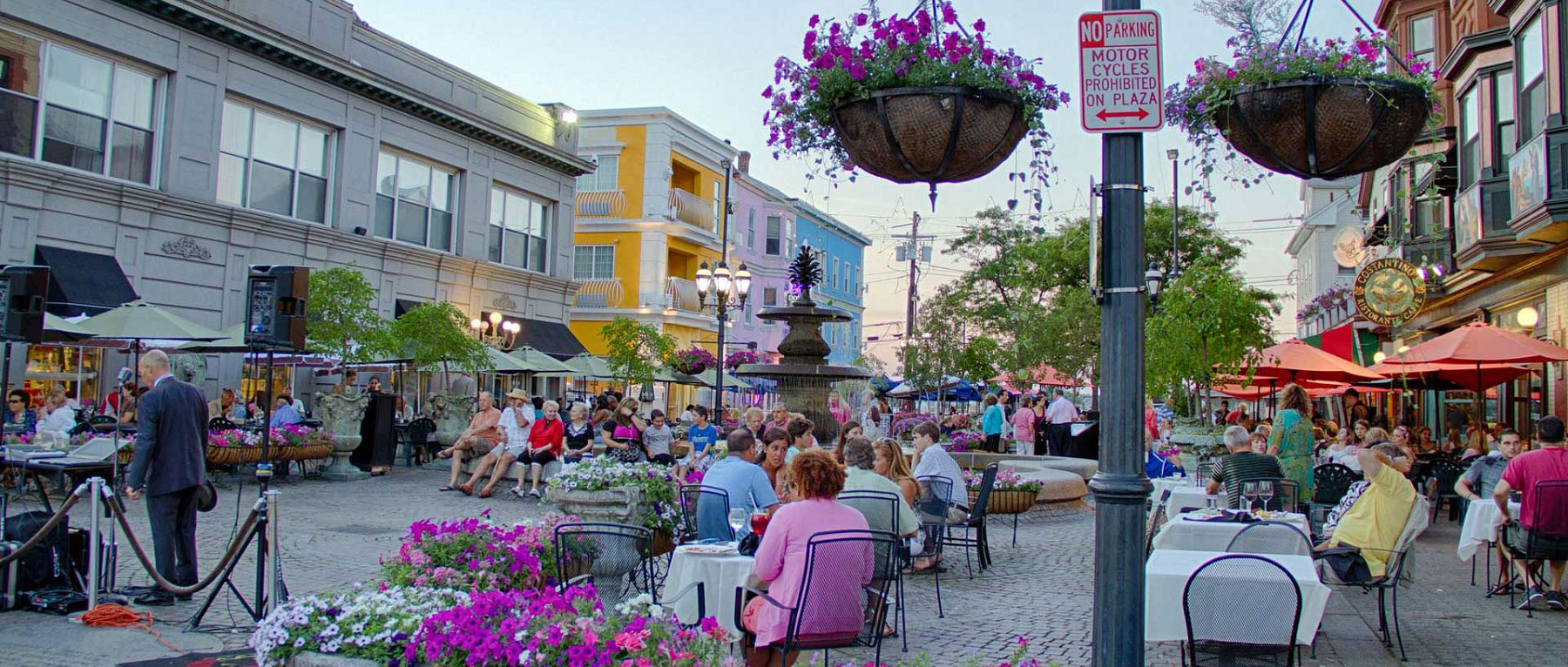 Outdoor Dining at Depasqualre Square on Federal Hill - Providence, RI