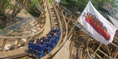 Attractions in Connecticut - Wooden Warrior Roller Coaster at Quassy Amusement Park in Middlebury, CT
