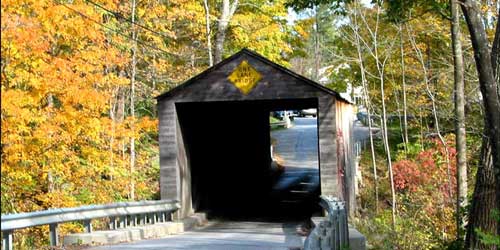 Covered Bridge - Connecticut Fall Foliage in Litchfield, New Milford, Kent, Mount Tom - Photo Credit Housatonic.com