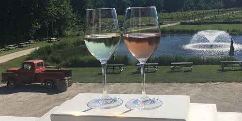 Summer Wine Glasses at Chamard Vineyards - Clinton, CT