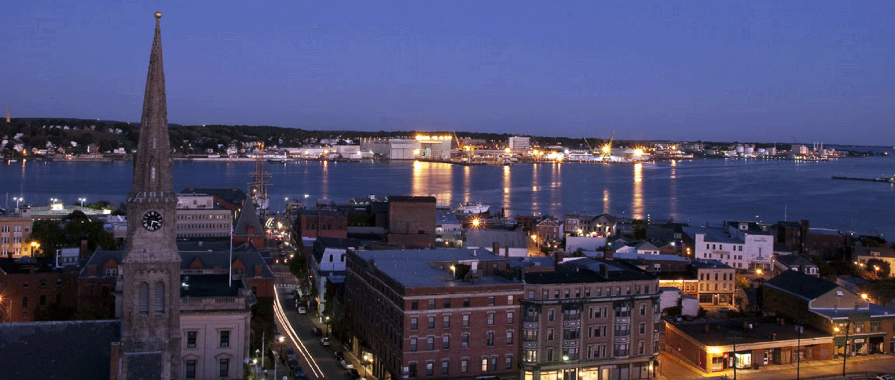Downtown New Londong Harbor View in Winter - Photo Credit New London Parking Authority