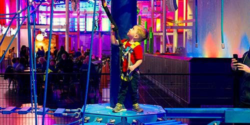 Toddler at IT Adventures Rope Course - New Haven, CT