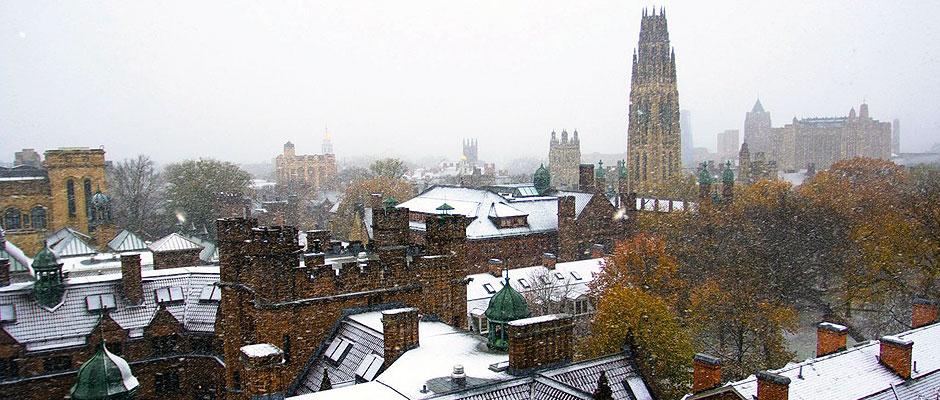 Snowy Day at Yale University in New Haven, CT